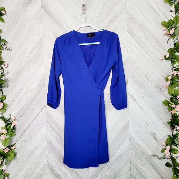 J Crew 365 Crepe Wrap Dress In Royal Blue 6 - Picture 6 of 14